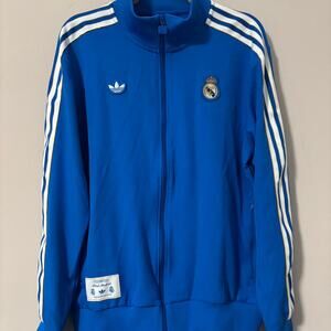 Adidas real madrid blue track jacket size L mens